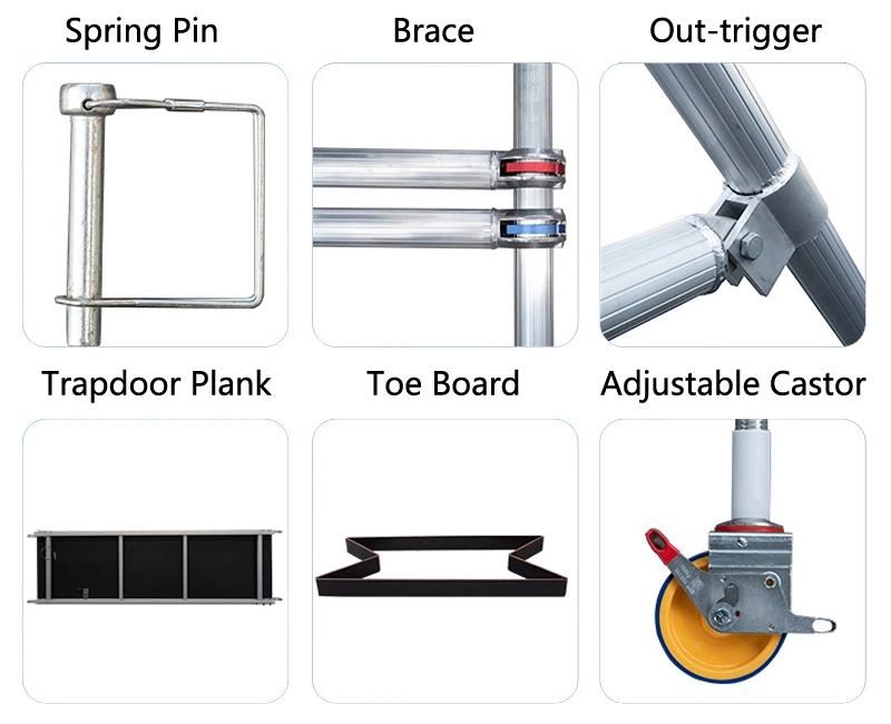 Aluminium Ringlock a Frame System Aluminum Mobile Tower Scaffolding