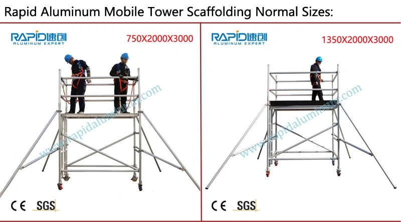 Aluminium Ringlock a Frame System Aluminum Mobile Tower Scaffolding